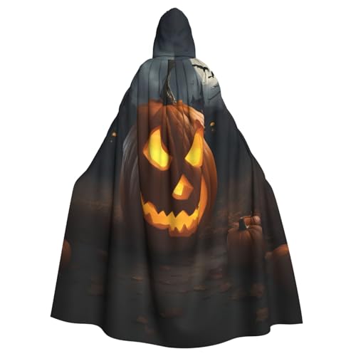 YANYU Halloween-Kürbis-Druck, Unisex, Erwachsene, Halloween-Kapuzenumhang, volle Länge, mit lebendigem Accessoire für Cosplay YANYU Halloween-Kürbis-Druck, Unisex, Erwachsene, Halloween-Kapuzenumhang, volle Länge, mit lebendigem Accessoire für Cosplay von YANYU