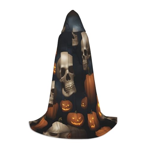 YANYU Halloween-Totenkopf-Aufdruck, Unisex, Kapuzenumhang, verschiedene Größen, für Halloween, Cosplay, Motto-Partys, Karneval YANYU Halloween-Totenkopf-Aufdruck, Unisex, Kapuzenumhang, verschiedene Größen, für Halloween, Cosplay, Motto-Partys, Karneval von YANYU