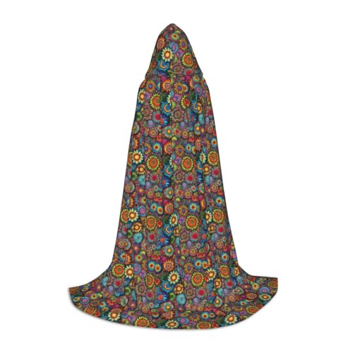 YANYU Hippie-Muster, Unisex, Kapuzenumhang, verschiedene Größen, für Halloween, Cosplay, Motto-Partys, Karneval von YANYU