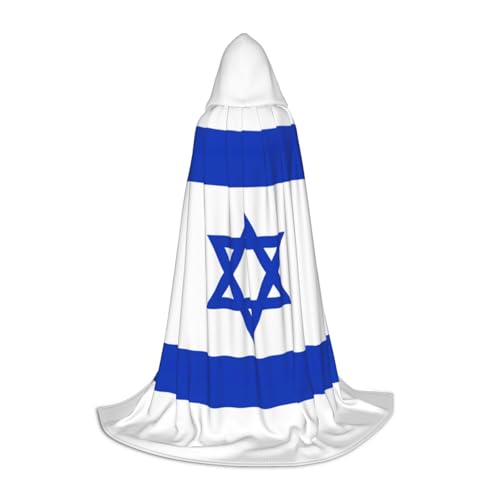 YANYU Israelischer Flaggen-Druck, Karneval, unverzichtbarer Kapuzenumhang für Erwachsene, Uni, Gothic-Kostüm für Rollenspiele und Cosplay YANYU Israelischer Flaggen-Druck, Karneval, unverzichtbarer Kapuzenumhang für Erwachsene, Uni, Gothic-Kostüm für Rollenspiele und Cosplay von YANYU