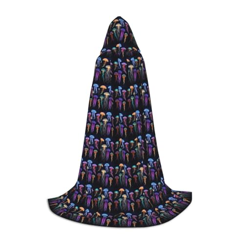 YANYU Jellyfish Ocean Print Unisex Kapuzenumhang verschiedene Größen für Halloween Cosplay Mottopartys Karneval von YANYU