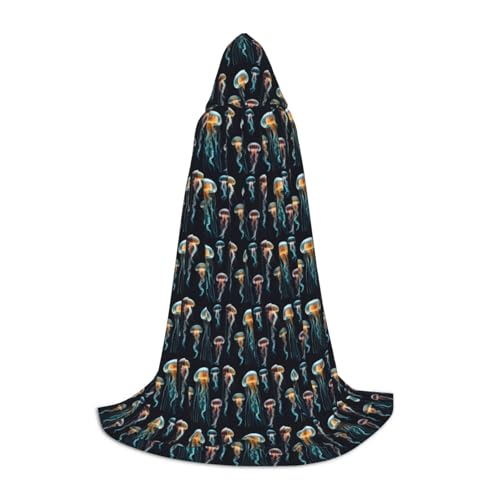 YANYU Jellyfish Ocean Print Unisex Kapuzenumhang verschiedene Größen für Halloween Cosplay Mottopartys Karneval von YANYU