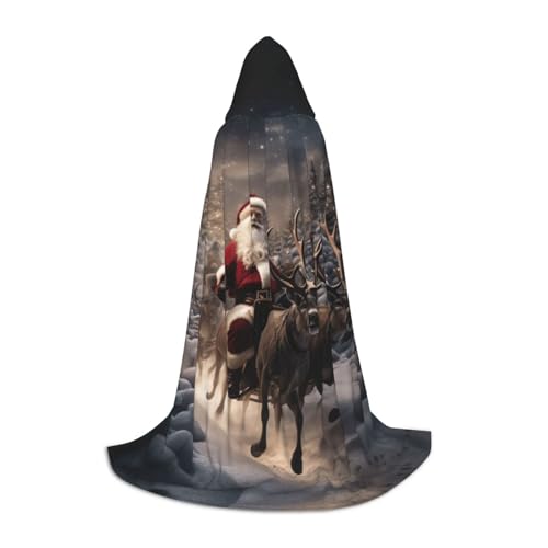 YANYU Kapuzenumhang mit Aufschrift "Merry Christmas", Unisex, verschiedene Größen, für Halloween, Cosplay, Motto-Partys, Karneval von YANYU