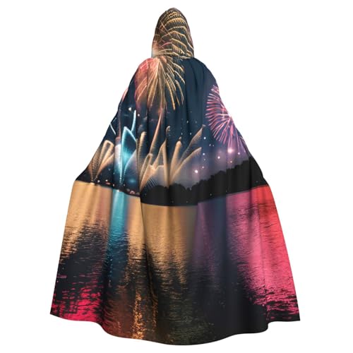 YANYU Kapuzenumhang mit Feuerwerk-Aufdruck, Unisex, Erwachsene, Halloween, volle Länge, lebendig, für Cosplay YANYU Kapuzenumhang mit Feuerwerk-Aufdruck, Unisex, Erwachsene, Halloween, volle Länge, lebendig, für Cosplay von YANYU
