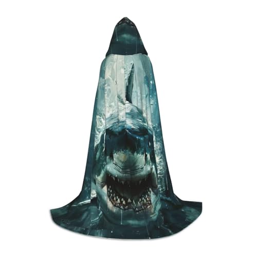 YANYU Kapuzenumhang mit Hai-Aufdruck, für Erwachsene, Uni, Gothic-Kostüm für Rollenspiele und Cosplay YANYU Kapuzenumhang mit Hai-Aufdruck, für Erwachsene, Uni, Gothic-Kostüm für Rollenspiele und Cosplay von YANYU