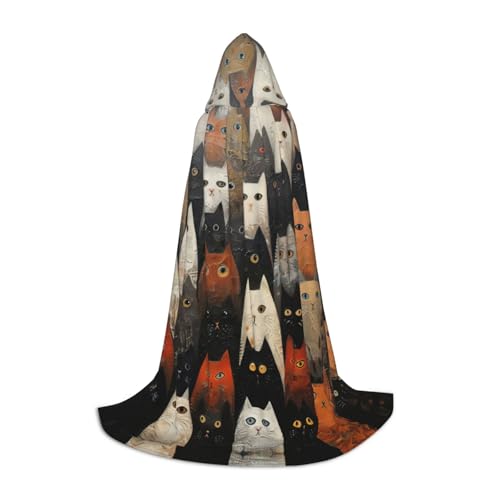 YANYU Kapuzenumhang mit Katzenmotiv, Uni, Gothic-Kostüm für Rollenspiele und Cosplay von YANYU