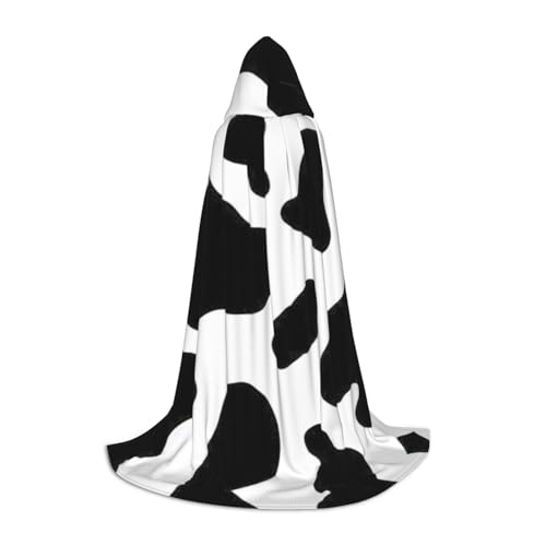 YANYU Kapuzenumhang mit Kuh-Punktdruck, für Erwachsene, Uni, Gothic-Kostüm für Rollenspiele und Cosplay von YANYU
