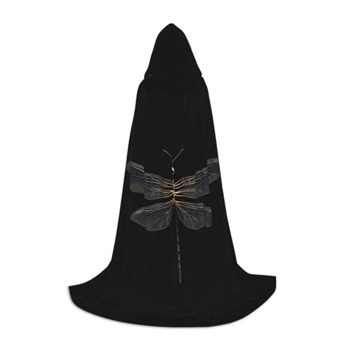 YANYU Kapuzenumhang mit Libellen-Motiv, schwarzer Druck, für Erwachsene, Uni, Gothic-Kostüm für Rollenspiele und Cosplay YANYU Kapuzenumhang mit Libellen-Motiv, schwarzer Druck, für Erwachsene, Uni, Gothic-Kostüm für Rollenspiele und Cosplay von YANYU