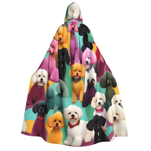 YANYU Kapuzenumhang mit Pudelhund, Zauberer, Kapuze, Hexenkleid, Cosplay, Umhang, Mittelalter-Kostüm, Halloween-Kostüme von YANYU