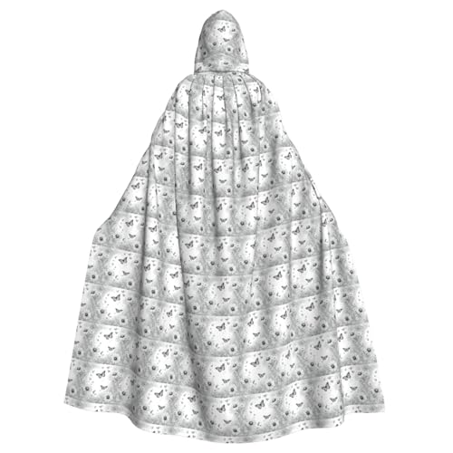 YANYU Kapuzenumhang mit Schmetterlings-Gänseblümchen-Aufdruck, Unisex, Erwachsene, Halloween, volle Länge, für Cosplay YANYU Kapuzenumhang mit Schmetterlings-Gänseblümchen-Aufdruck, Unisex, Erwachsene, Halloween, volle Länge, für Cosplay von YANYU