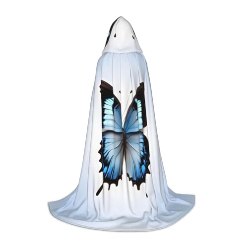 YANYU Kapuzenumhang mit blauem Schmetterlings-Druck, für Erwachsene, Uni, Gothic-Kostüm für Rollenspiele und Cosplay YANYU Kapuzenumhang mit blauem Schmetterlings-Druck, für Erwachsene, Uni, Gothic-Kostüm für Rollenspiele und Cosplay von YANYU