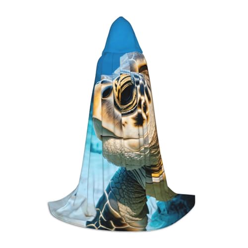 YANYU Kapuzenumhang mit großer Meeresschildkröte, Unisex, verschiedene Größen, für Halloween, Cosplay, Motto-Partys, Karneval von YANYU