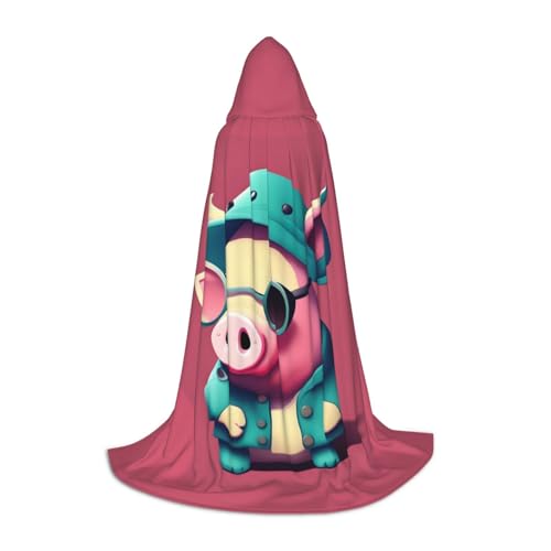 YANYU Kapuzenumhang mit niedlichem Schweine-Druck, für Erwachsene, Uni, Gothic-Kostüm für Rollenspiele und Cosplay YANYU Kapuzenumhang mit niedlichem Schweine-Druck, für Erwachsene, Uni, Gothic-Kostüm für Rollenspiele und Cosplay von YANYU