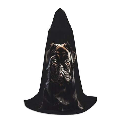 YANYU Kapuzenumhang mit süßem Mops-Aufdruck, für Erwachsene, Uni, Gothic-Kostüm für Rollenspiele und Cosplay YANYU Kapuzenumhang mit süßem Mops-Aufdruck, für Erwachsene, Uni, Gothic-Kostüm für Rollenspiele und Cosplay von YANYU