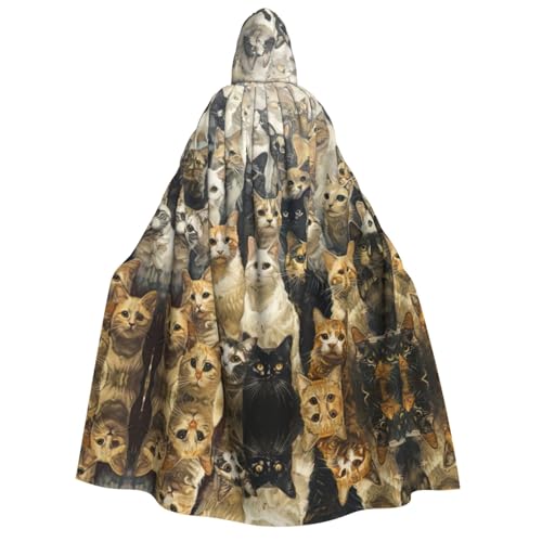 YANYU Katzen-Druck, Urlaubsdekoration, Kapuzenumhang, Karneval, Partys, Hexe, Vampir-Kostüme, Cosplay YANYU Katzen-Druck, Urlaubsdekoration, Kapuzenumhang, Karneval, Partys, Hexe, Vampir-Kostüme, Cosplay von YANYU