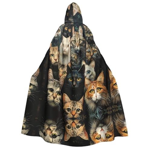 YANYU Katzen-Druck, Urlaubsdekoration, Kapuzenumhang, Karneval, Partys, Hexe, Vampir-Kostüme, Cosplay YANYU Katzen-Druck, Urlaubsdekoration, Kapuzenumhang, Karneval, Partys, Hexe, Vampir-Kostüme, Cosplay von YANYU