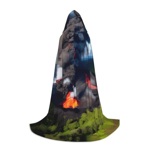 YANYU Kilauea Volcano Bloom Print Unisex Kapuzenumhang verschiedene Größen für Halloween Cosplay Motto-Partys Karneval von YANYU