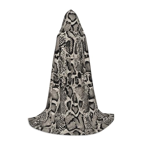 YANYU Klassischer Schlangenhaut-Druck, Unisex, Kapuzenumhang, verschiedene Größen, für Halloween, Cosplay, Motto-Partys, Karneval von YANYU