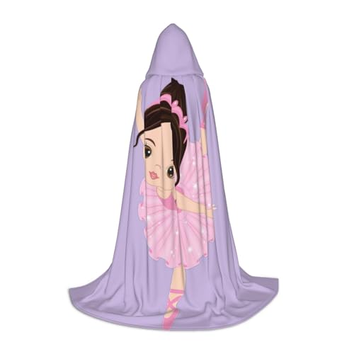 YANYU Little Ballerina Tanzendes Mädchen Druck Karneval Essential Kapuzenumhang Erwachsene Uni Gothic Kostüm für Rollenspiele Cosplay von YANYU