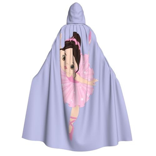 YANYU Little Ballerina Tanzendes Mädchen Druck Urlaub Dekorationen Kapuzenumhang Karneval Partys Hexe Vampir Kostüme Cosplay von YANYU