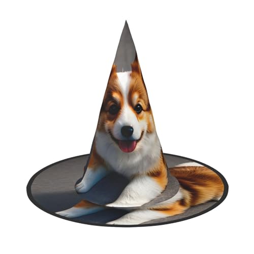 YANYU Lustiger Corgi Butt Braun Druck Karneval Unisex Kostüm Halloween Hexenhut für Partys Maskeraden Rollenspiel YANYU Lustiger Corgi Butt Braun Druck Karneval Unisex Kostüm Halloween Hexenhut für Partys Maskeraden Rollenspiel von YANYU