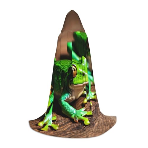 YANYU Lustiger Frosch-Aufdruck, Unisex, Kapuzenumhang, verschiedene Größen, für Halloween, Cosplay, Motto-Partys, Karneval von YANYU