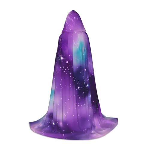 YANYU Magic Galaxy Sky Purple Print Unisex Kapuzenumhang verschiedene Größen für Halloween Cosplay Motto-Partys Karneval von YANYU