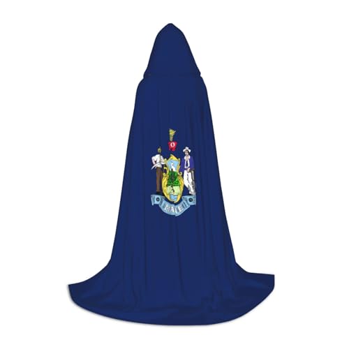 YANYU Maine State Flag Print Karneval Essential Kapuzenumhang Erwachsene Uni Gothic Kostüm für Rollenspiele Cosplay von YANYU