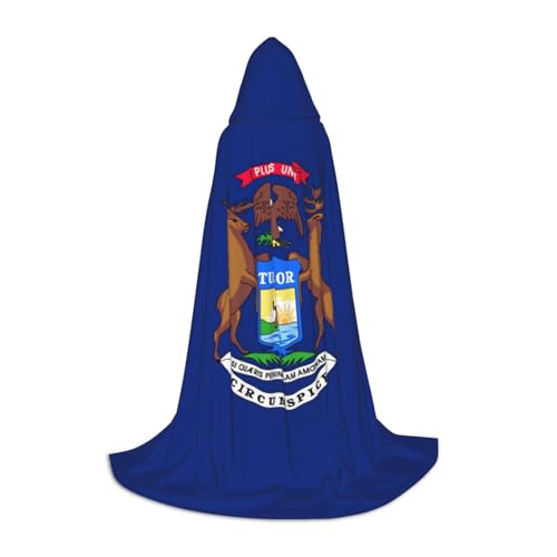 YANYU Michigan State Flag Print Karneval Essential Kapuzenumhang Erwachsene Uni Gothic Kostüm für Rollenspiele Cosplay YANYU Michigan State Flag Print Karneval Essential Kapuzenumhang Erwachsene Uni Gothic Kostüm für Rollenspiele Cosplay von YANYU