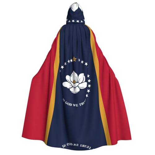 YANYU Mississippi Staatsflagge Druck Urlaub Dekorationen Kapuzenumhang Karneval Partys Hexe Vampir Kostüme Cosplay von YANYU