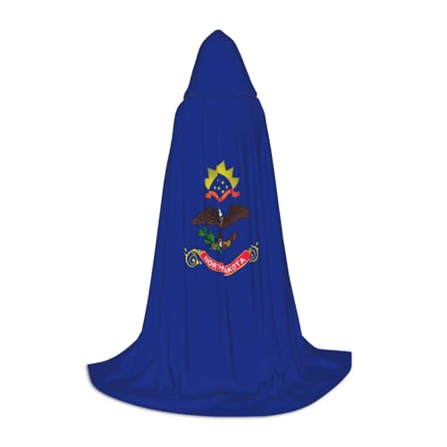 YANYU North Dakota Unisex Kapuzenumhang mit Bundesstaatsflagge, verschiedene Größen für Halloween, Cosplay, Motto-Partys, Karneval von YANYU