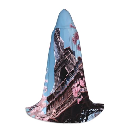 YANYU Ölgemälde Paris Eiffelturm-Druck, Unisex, Kapuzenumhang, verschiedene Größen, für Halloween, Cosplay, Motto-Partys, Karneval von YANYU