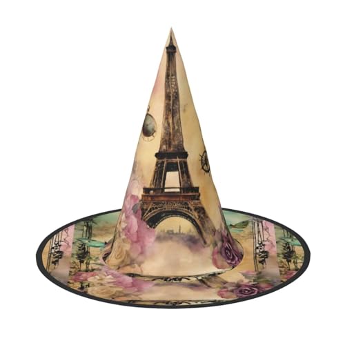 YANYU Paris Eiffelturm Print Karneval Hut Faltbarer Hut für Frauen Kostümpartys Maskerade und Themenveranstaltungen von YANYU