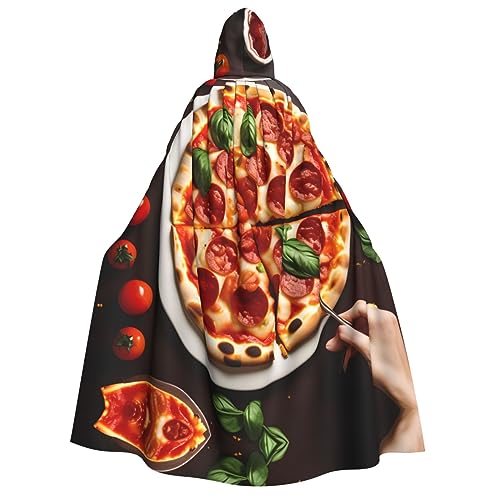 YANYU Pizza Food Print Urlaub Dekorationen Kapuzenumhang Karneval Partys Hexe Vampir Kostüme Cosplay von YANYU