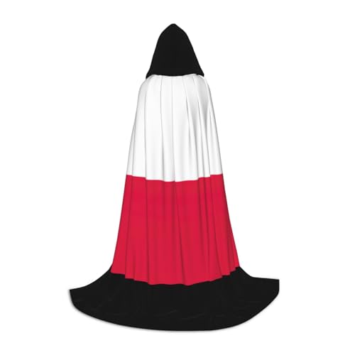 YANYU Polnischer Flaggen-Druck, Karneval, unverzichtbarer Kapuzenumhang für Erwachsene, Uni, Gothic-Kostüm für Rollenspiele und Cosplay YANYU Polnischer Flaggen-Druck, Karneval, unverzichtbarer Kapuzenumhang für Erwachsene, Uni, Gothic-Kostüm für Rollenspiele und Cosplay von YANYU