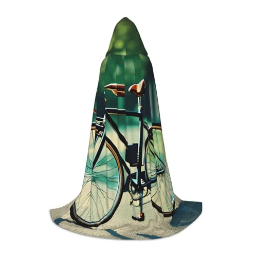 YANYU Retro-Fahrradaufdruck, Unisex, Kapuzenumhang, verschiedene Größen, für Halloween, Cosplay, Motto-Partys, Karneval von YANYU