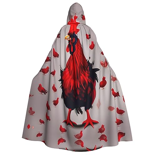 YANYU Roter Huhn-Druck, Urlaubsdekoration, Kapuzenumhang, Karneval, Partys, Hexe, Vampir-Kostüme, Cosplay YANYU Roter Huhn-Druck, Urlaubsdekoration, Kapuzenumhang, Karneval, Partys, Hexe, Vampir-Kostüme, Cosplay von YANYU