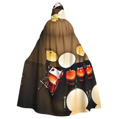 YANYU Schlagzeug-Set, Standarddruck, leichter Kapuzenumhang für Damen und Herren, für Karneval, Maskerade, Partys, Themenveranstaltungen YANYU Schlagzeug-Set, Standarddruck, leichter Kapuzenumhang für Damen und Herren, für Karneval, Maskerade, Partys, Themenveranstaltungen von YANYU