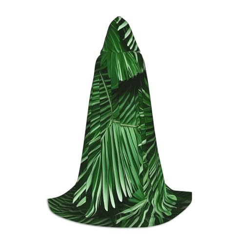 YANYU Süßer grüner Palmblatt-Druck, Unisex, Kapuzenumhang, verschiedene Größen, für Halloween, Cosplay, Motto-Partys, Karneval von YANYU