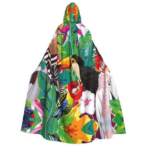 YANYU Tropische Vögel und Pflanzen Blattdruck Urlaub Dekorationen Kapuzenumhang Karneval Partys Hexe Vampir Kostüme Cosplay YANYU Tropische Vögel und Pflanzen Blattdruck Urlaub Dekorationen Kapuzenumhang Karneval Partys Hexe Vampir Kostüme Cosplay von YANYU