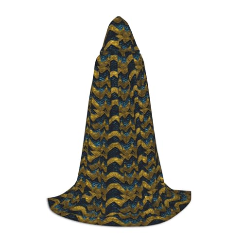 YANYU Unisex Kapuzenumhang mit Drachen-Schuppen-Druck, verschiedene Größen für Halloween, Cosplay, Motto-Partys, Karneval von YANYU