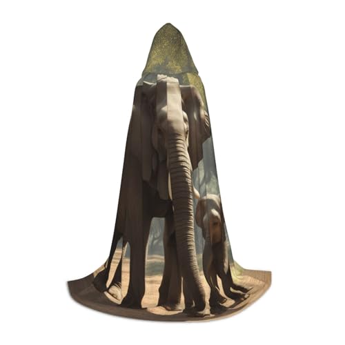 YANYU Unisex Kapuzenumhang mit Elefantenaufdruck, verschiedene Größen für Halloween, Cosplay, Motto-Partys, Karneval YANYU Unisex Kapuzenumhang mit Elefantenaufdruck, verschiedene Größen für Halloween, Cosplay, Motto-Partys, Karneval von YANYU