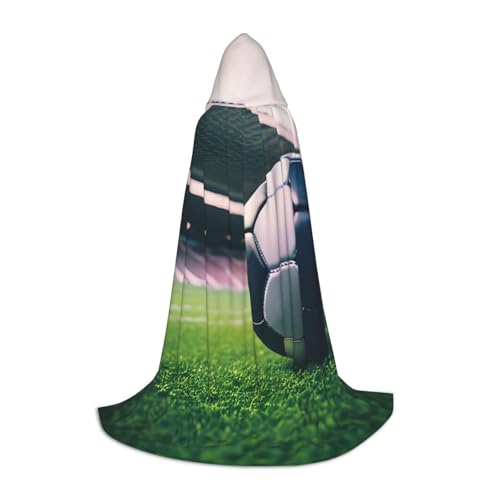 YANYU Unisex-Kapuzenumhang mit Fußball-Druck, verschiedene Größen für Halloween, Cosplay, Motto-Partys, Karneval von YANYU