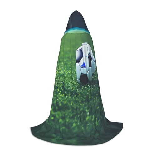 YANYU Unisex-Kapuzenumhang mit Fußball-Motiv, verschiedene Größen für Halloween, Cosplay, Motto-Partys, Karneval von YANYU
