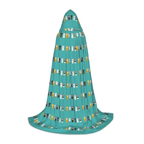 YANYU Unisex Kapuzenumhang mit Katzenpfotenabdruck, verschiedene Größen für Halloween, Cosplay, Motto-Partys, Karneval YANYU Unisex Kapuzenumhang mit Katzenpfotenabdruck, verschiedene Größen für Halloween, Cosplay, Motto-Partys, Karneval von YANYU