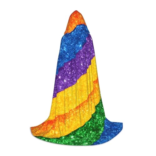 YANYU Unisex-Kapuzenumhang mit Regenbogenstreifen, verschiedene Größen für Halloween, Cosplay, Motto-Partys, Karneval YANYU Unisex-Kapuzenumhang mit Regenbogenstreifen, verschiedene Größen für Halloween, Cosplay, Motto-Partys, Karneval von YANYU