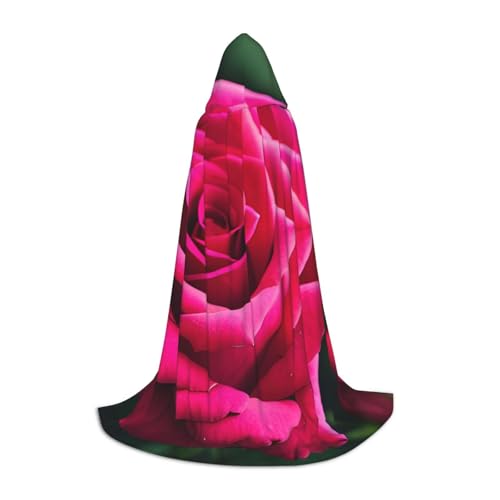YANYU Unisex Kapuzenumhang mit Rosenblüten-Druck, verschiedene Größen für Halloween, Cosplay, Motto-Partys, Karneval von YANYU