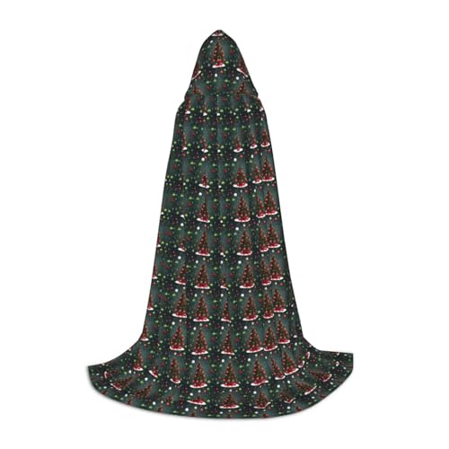 YANYU Unisex Kapuzenumhang mit Weihnachtsbaum und Ball, verschiedene Größen für Halloween, Cosplay, Mottopartys, Karneval von YANYU