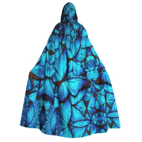 YANYU Viele blaue Schmetterlinge Druck Urlaub Dekorationen Kapuzenumhang Karneval Partys Hexe Vampir Kostüme Cosplay YANYU Viele blaue Schmetterlinge Druck Urlaub Dekorationen Kapuzenumhang Karneval Partys Hexe Vampir Kostüme Cosplay von YANYU