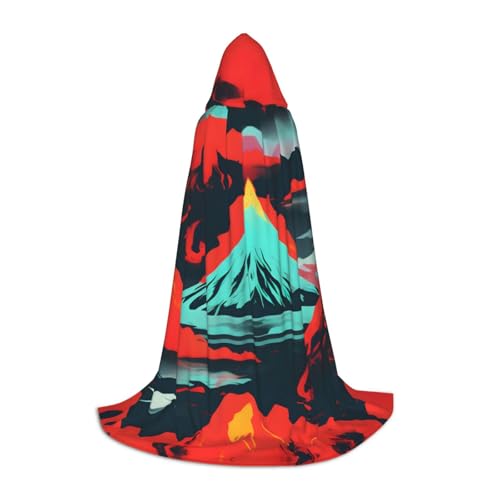 YANYU Volcano Bloom Print Unisex Kapuzenumhang verschiedene Größen für Halloween Cosplay Mottopartys Karneval von YANYU